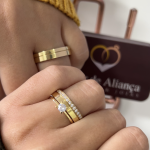 Aliança em Moeda Antiga para Noivado ou Casamento Londres 5mm - Anel de Brinde