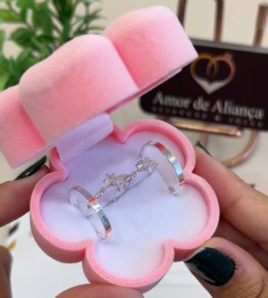 Aliança de Namoro Samira Duo 2mm - Pronta Entrega - Anéis de Brinde