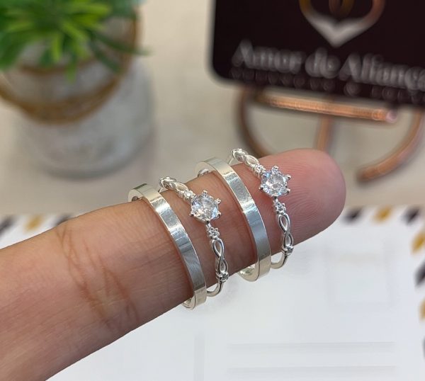 Aliança de Namoro Samira Duo 2mm - Pronta Entrega - Anéis de Brinde - Imagem 2