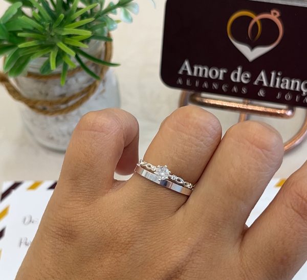 Aliança de Namoro Samira Duo 2mm - Pronta Entrega - Anéis de Brinde - Imagem 3